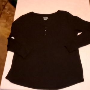 Time And Tru XLG (16-18) Black Long Sleeve Shirt New With No Tags